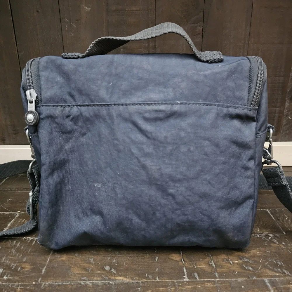 Kipling Kichirou Insulated Lunch Bag Blue Nylon Zip Around Shoulder‎ Strap
